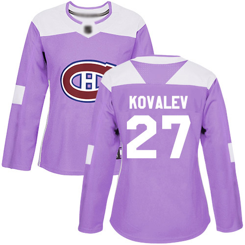 Adidas Women's Alexei Kovalev Authentic Purple Jersey: NHL #27 Montreal Canadiens Fights Cancer Practice
