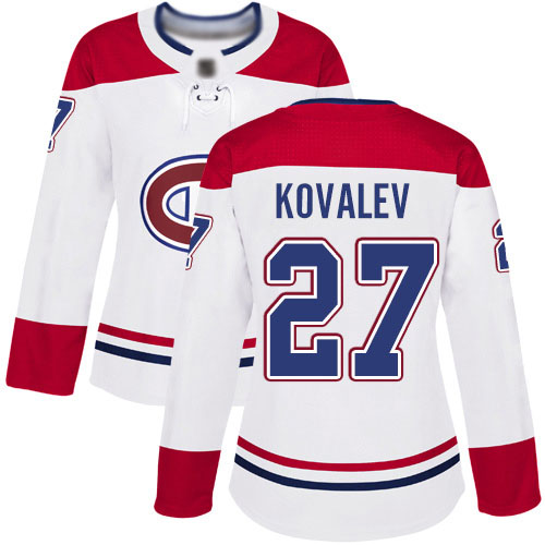 Reebok Women's Alexei Kovalev Authentic White Away Jersey: NHL #27 Montreal Canadiens