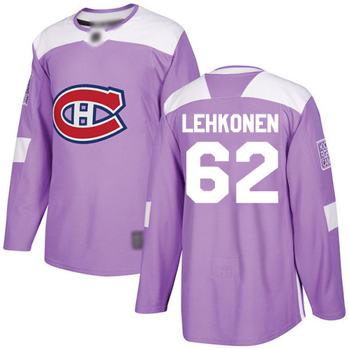 Adidas Youth Artturi Lehkonen Authentic Purple Jersey: NHL #62 Montreal Canadiens Fights Cancer Practice