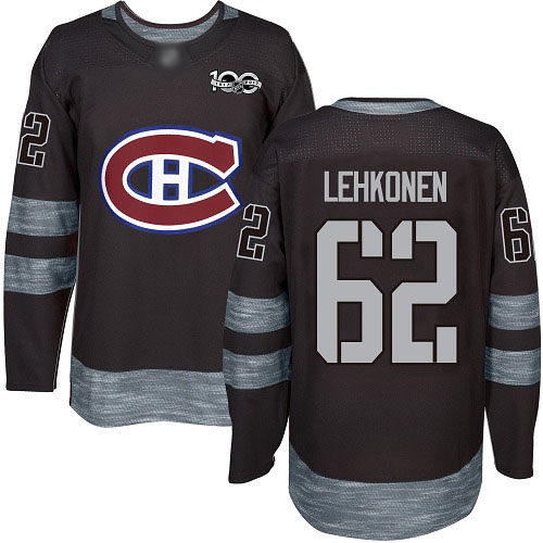 Adidas Men's Artturi Lehkonen Authentic Black Jersey: NHL #62 Montreal Canadiens 1917-2017 100th Anniversary
