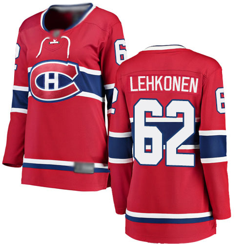 Fanatics Branded Women's Artturi Lehkonen Breakaway Red Home Jersey: NHL #62 Montreal Canadiens