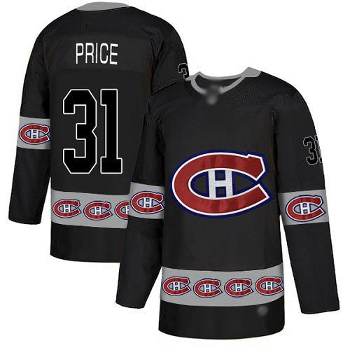Men's Carey Price Authentic Black Jersey: Hockey #31 Montreal Canadiens Team Logo Fashion