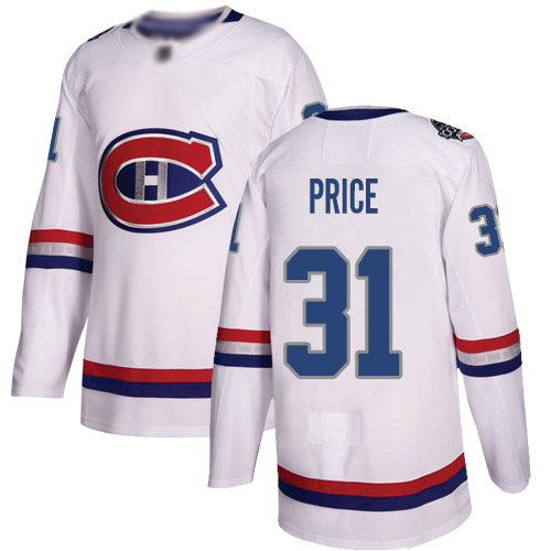 Youth Carey Price Authentic White Jersey: Hockey #31 Montreal Canadiens 2017 100 Classic