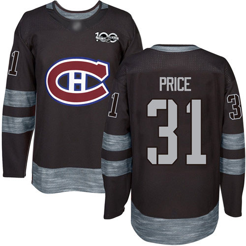 Men's Carey Price Authentic Black Jersey: Hockey #31 Montreal Canadiens 1917-2017 100th Anniversary