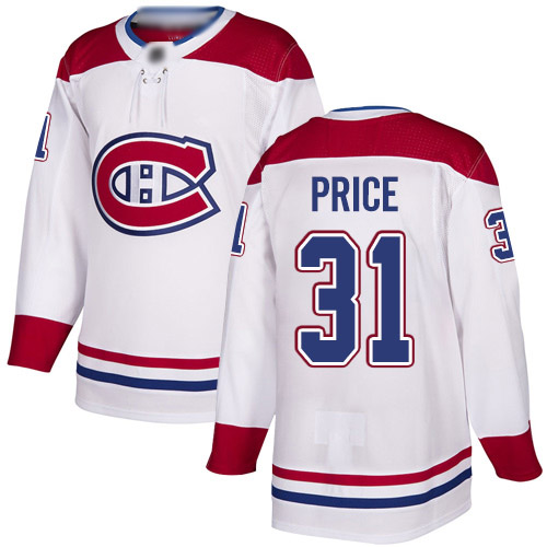 Youth Carey Price Authentic White Away Jersey: Hockey #31 Montreal Canadiens