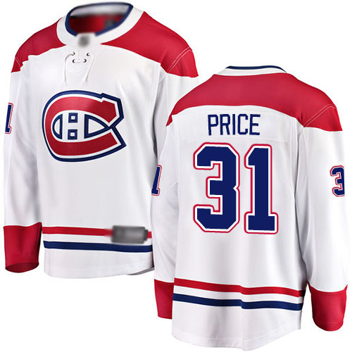 Fanatics Branded Youth Carey Price Breakaway White Away Jersey: Hockey #31 Montreal Canadiens