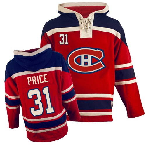 Old Time Hockey Youth Carey Price Premier Red Jersey: Hockey #31 Montreal Canadiens Sawyer Hooded Sweatshirt