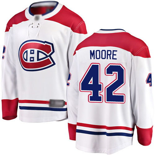 Fanatics Branded Youth Dominic Moore Breakaway White Away Jersey: NHL #42 Montreal Canadiens