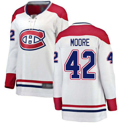 Fanatics Branded Women's Dominic Moore Breakaway White Away Jersey: NHL #42 Montreal Canadiens