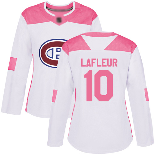 Adidas Women's Guy Lafleur Authentic White/Pink Jersey: NHL #10 Montreal Canadiens Fashion