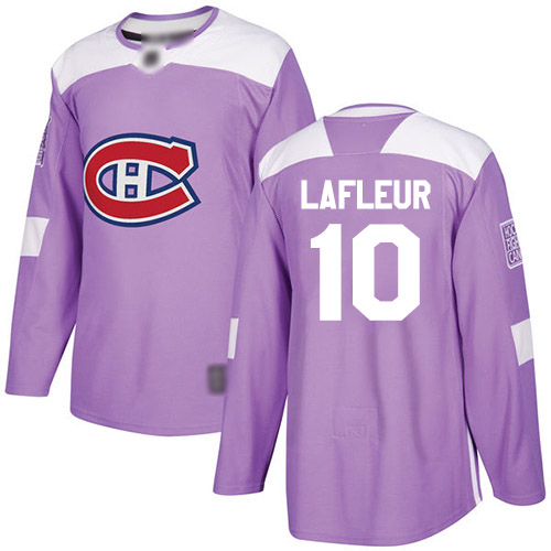 Adidas Men's Guy Lafleur Authentic Purple Jersey: NHL #10 Montreal Canadiens Fights Cancer Practice
