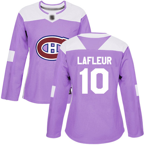 Adidas Women's Guy Lafleur Authentic Purple Jersey: NHL #10 Montreal Canadiens Fights Cancer Practice