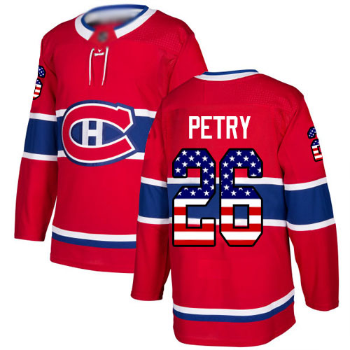 Youth Jeff Petry Authentic Red Jersey: Hockey #26 Montreal Canadiens USA Flag Fashion