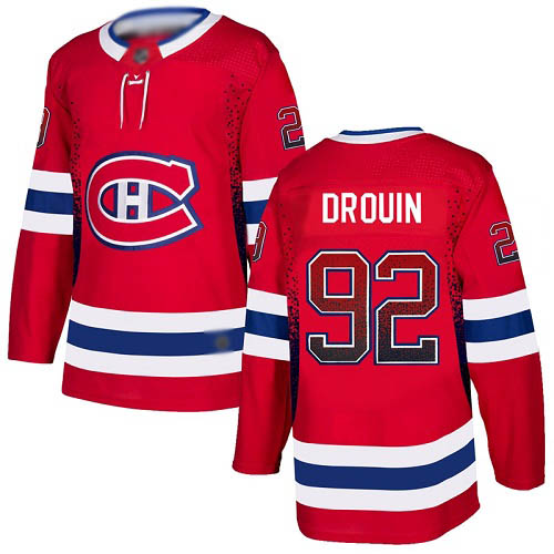 Adidas Men's Jonathan Drouin Authentic Red Jersey: NHL #92 Montreal Canadiens Drift Fashion