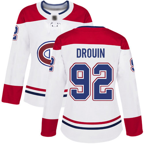 Reebok Women's Jonathan Drouin Authentic White Away Jersey: NHL #92 Montreal Canadiens