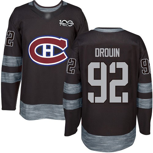 Adidas Men's Jonathan Drouin Authentic Black Jersey: NHL #92 Montreal Canadiens 1917-2017 100th Anniversary