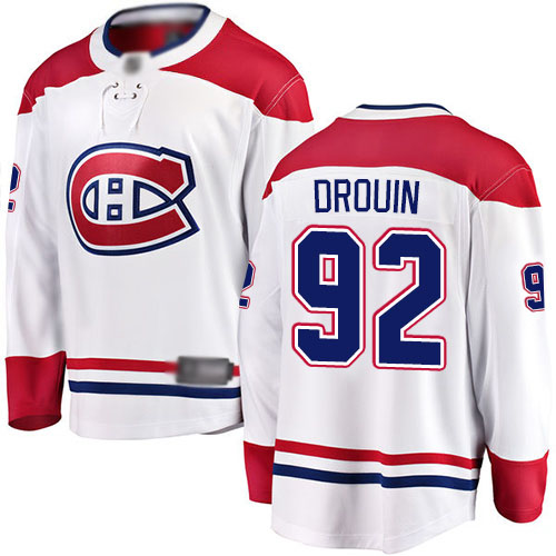 Fanatics Branded Men's Jonathan Drouin Breakaway White Away Jersey: NHL #92 Montreal Canadiens