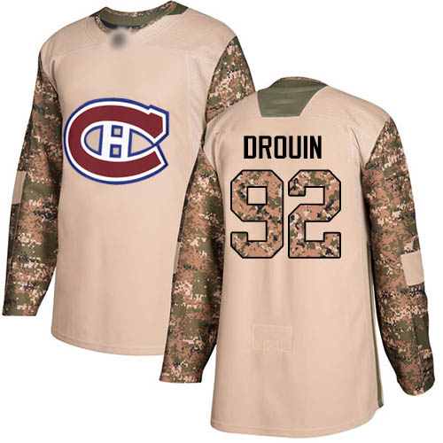 Adidas Youth Jonathan Drouin Authentic Camo Jersey: NHL #92 Montreal Canadiens Veterans Day Practice