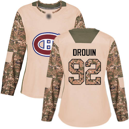 Adidas Women's Jonathan Drouin Authentic Camo Jersey: NHL #92 Montreal Canadiens Veterans Day Practice