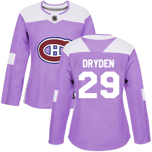 Adidas Women's Ken Dryden Authentic Purple Jersey: NHL #29 Montreal Canadiens Fights Cancer Practice