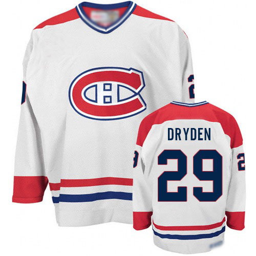 CCM Men's Ken Dryden Authentic White Jersey: NHL #29 Montreal Canadiens CH Throwback