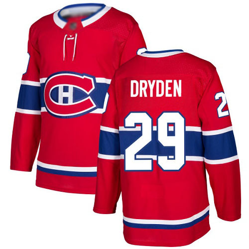 Adidas Youth Ken Dryden Authentic Red Home Jersey: NHL #29 Montreal Canadiens