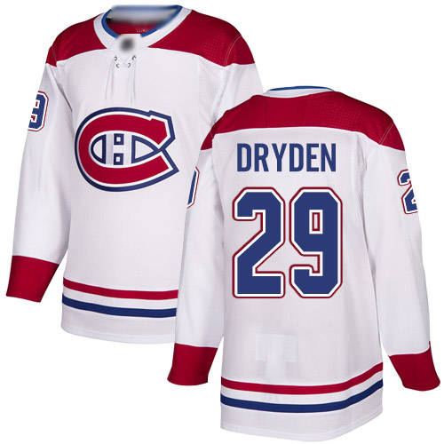 Reebok Youth Ken Dryden Authentic White Away Jersey: NHL #29 Montreal Canadiens