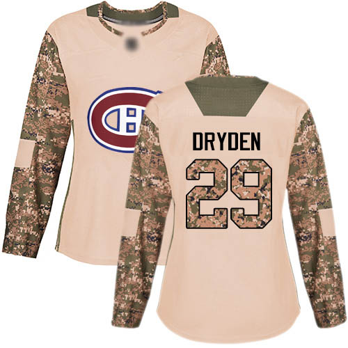 Adidas Women's Ken Dryden Authentic Camo Jersey: NHL #29 Montreal Canadiens Veterans Day Practice