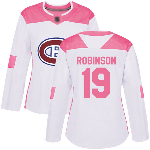Adidas Women's Larry Robinson Authentic White/Pink Jersey: NHL #19 Montreal Canadiens Fashion
