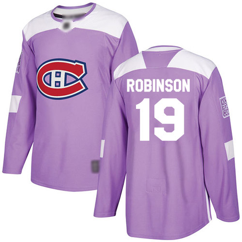 Adidas Men's Larry Robinson Authentic Purple Jersey: NHL #19 Montreal Canadiens Fights Cancer Practice