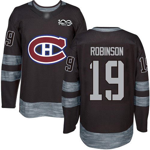 Adidas Men's Larry Robinson Authentic Black Jersey: NHL #19 Montreal Canadiens 1917-2017 100th Anniversary