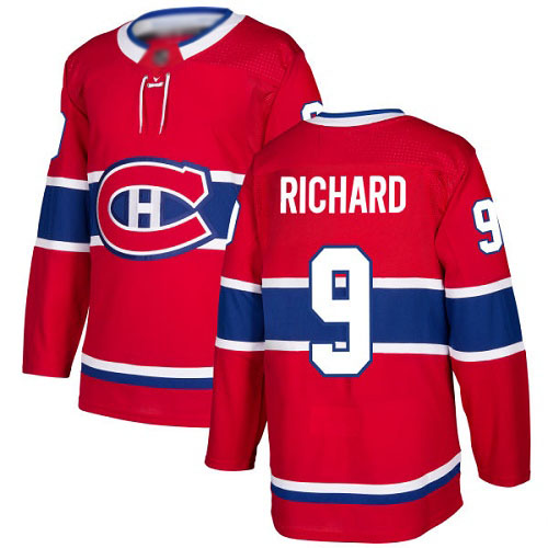 Men's Maurice Richard Premier Red Home Jersey: Hockey #9 Montreal Canadiens