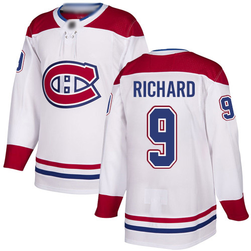 Youth Maurice Richard Authentic White Away Jersey: Hockey #9 Montreal Canadiens