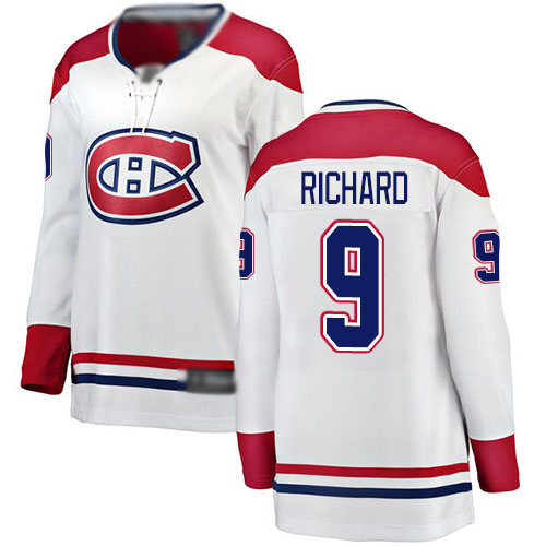 Fanatics Branded Women's Maurice Richard Breakaway White Away Jersey: Hockey #9 Montreal Canadiens