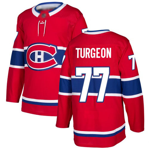 Men's Pierre Turgeon Authentic Red Home Jersey: Hockey #77 Montreal Canadiens