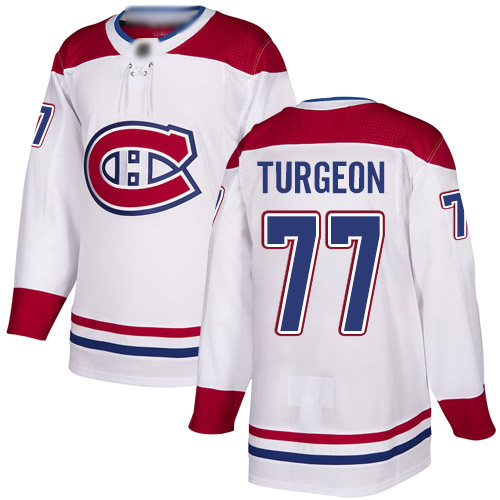 Men's Pierre Turgeon Authentic White Away Jersey: Hockey #77 Montreal Canadiens