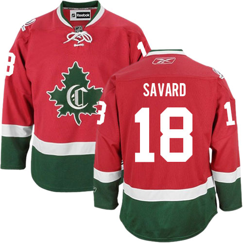 Reebok Men's Serge Savard Authentic Red Third Jersey: NHL #18 Montreal Canadiens New CD