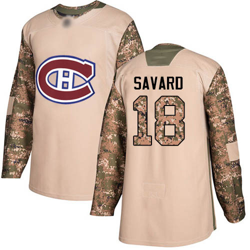 Adidas Men's Serge Savard Authentic Camo Jersey: NHL #18 Montreal Canadiens Veterans Day Practice