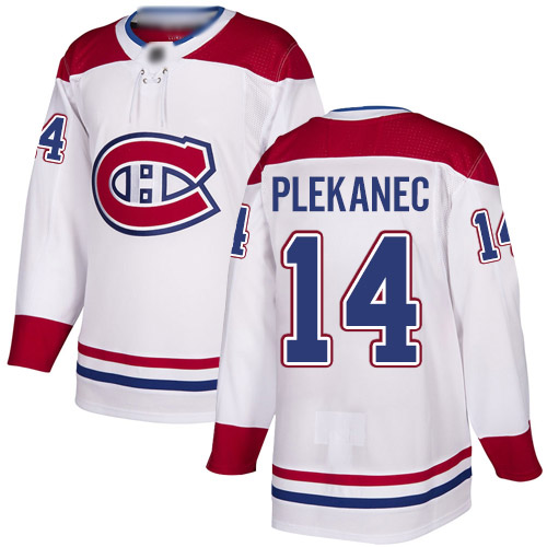 Adidas Men's Tomas Plekanec Authentic White Away Jersey: NHL #14 Montreal Canadiens