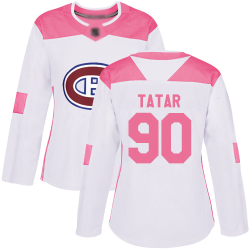 Adidas Women's Tomas Tatar Authentic White/Pink Jersey: NHL #90 Montreal Canadiens Fashion