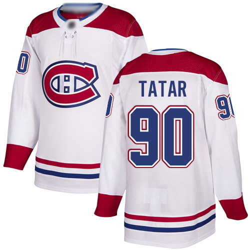 Adidas Youth Tomas Tatar Authentic White Away Jersey: NHL #90 Montreal Canadiens