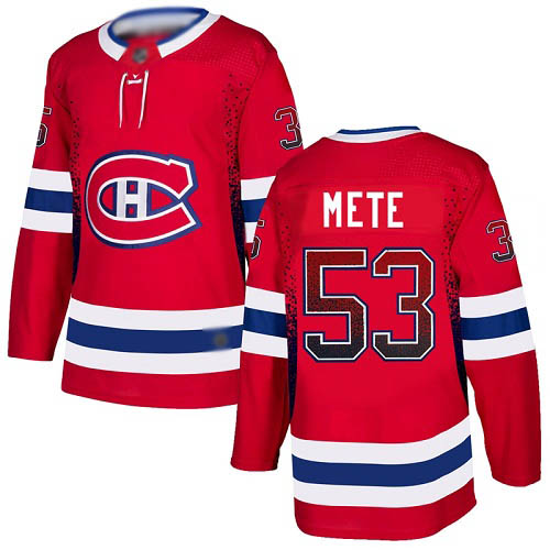 Adidas Men's Victor Mete Authentic Red Jersey: NHL #53 Montreal Canadiens Drift Fashion