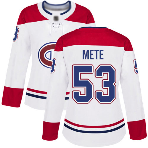 Reebok Women's Victor Mete Authentic White Away Jersey: NHL #53 Montreal Canadiens