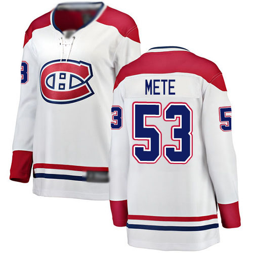 Fanatics Branded Women's Victor Mete Breakaway White Away Jersey: NHL #53 Montreal Canadiens