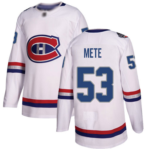 Adidas Youth Victor Mete Authentic White Jersey: NHL #53 Montreal Canadiens 2017 100 Classic