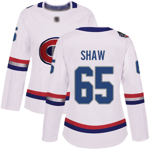 Adidas Women's Andrew Shaw Authentic White Jersey: NHL #65 Montreal Canadiens 2017 100 Classic