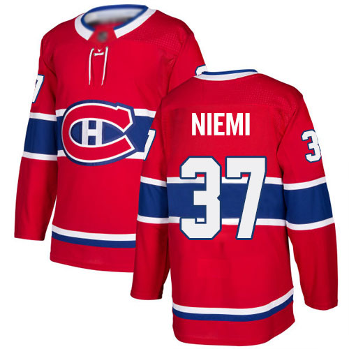 Adidas Men's Antti Niemi Premier Red Home Jersey: NHL #37 Montreal Canadiens