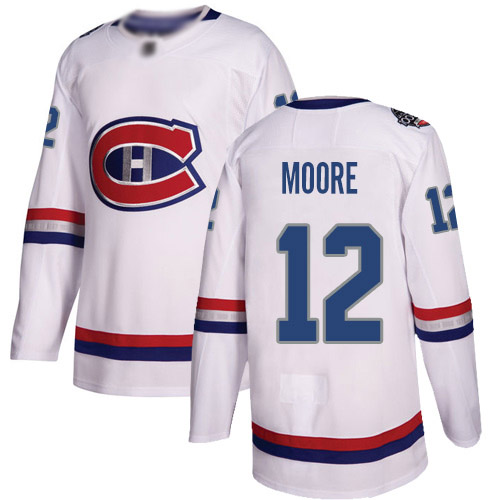 Youth Dickie Moore Authentic White Jersey: Hockey #12 Montreal Canadiens 2017 100 Classic