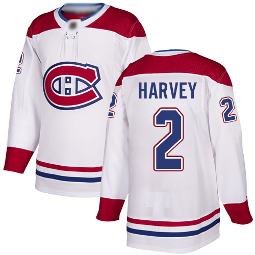 Reebok Men's Doug Harvey Authentic White Away Jersey: NHL #2 Montreal Canadiens