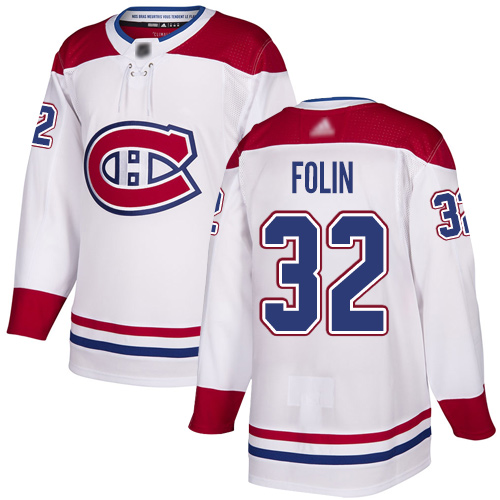 Men's Jacob de la Rose Authentic White Away Jersey: Hockey #25 Montreal Canadiens